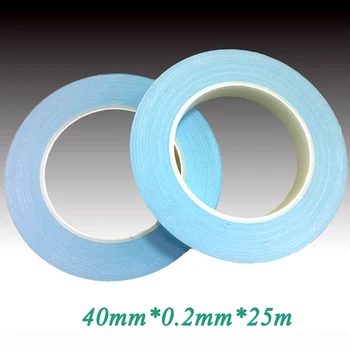 40mm bredde 25M længde 0,2 mm tykkelse dobbeltklæbende Termisk Ledende tape termisk tape Transfer Tape for PCB Varmeafleder